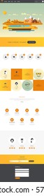 Professional One Page Website Design, Can Be Use Responsive Website on Smartphone.
Vector Illustration.