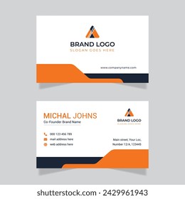 Professional orange and black business card design