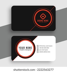 Professional orange black elegant business card template vector