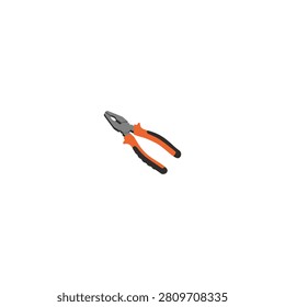 Professional orange and black handle combination pliers with handtool construction hardware maintenance craftsman workshop equipment mechanical