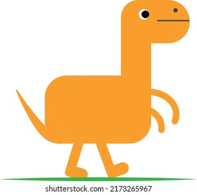 Professional orange dinosaur design on a white background