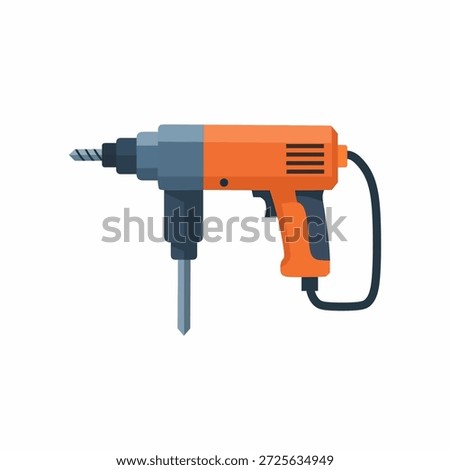 Professional Orange Rotary Hammer Drill Illustration