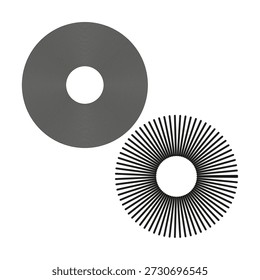 Círculo orbital profissional Vetor. Padrões radiais de raios. Símbolos simétricos das rodas. Elementos gráficos circulares geométricos. EPS 10.