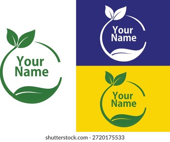 Logotipo de folha orgânica profissional definido para marcas farmacêuticas, de saúde ou de bem-estar.
