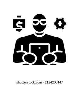 professional organizer glyph icon vector. professional organizer sign. isolated contour symbol black illustration