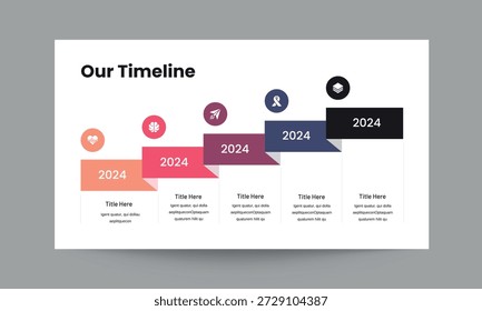 Profissional nosso modelo de slide de apresentação de cronograma projetado para apresentar as fases de projeto de marcos da empresa e cronograma de crescimento dos negócios. Ideal para apresentações de investidores de apresentação de propostas de start-ups planejamento corporativo e slides de estratégia. Limpar layout moderno totalmente editável e fácil de personalizar para uso profissional.