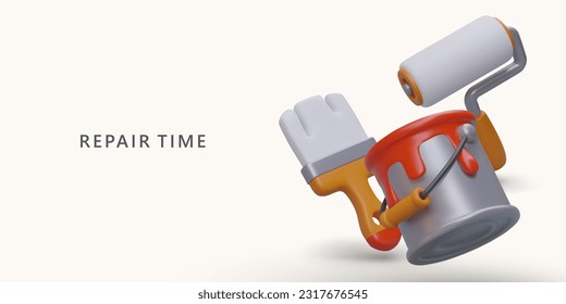 Professional painting. Tools and consumables for decorating works. Color selection from catalog, expert advice. Samples of popular shades. Advertising poster