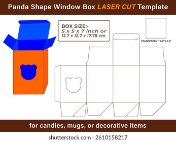 Professional Panda Shape Window Box LASER CUT Patterns