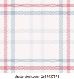 Professional pattern seamless fabric, up textile vector plaid. Classy check background tartan texture in sea shell and snow colors palette.