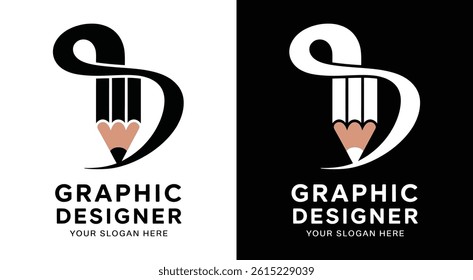 Professional pencil and canvas logo for graphic designers representing visual creativity and brand identity solutions