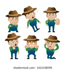 Professional people set: farmer,gardener, carpenter, woodworker