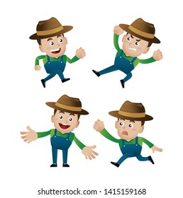 Professional people set: farmer,gardener, carpenter, woodworker