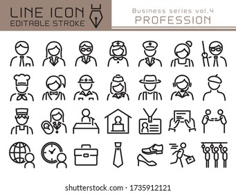 Professional people vector icon set. Editable line stroke.