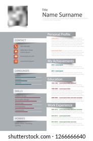 Professional personal resume cv with design stickers template