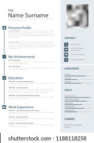 Professional Personal Resume Cv In The Light Blue Design