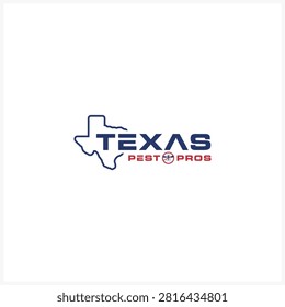 Professional pest control logo design with state map and insect icon.