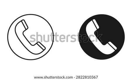 Professional phone call icons for contact us sections, mobile apps, and website user interface design.