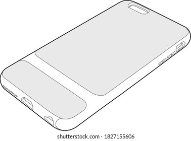 Professional  Phone Case Vector / Line Drawing. Icon, Logo, Design, Element