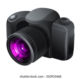 Professional photo camera. Vector illustration.