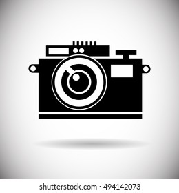 Professional Photo Camera Web Icon Flat Vector Illustration