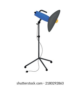 Professional Photo Studio Lighting Equipment And Camera Vector Illustration Set. Icon For Photo And Video Studios.