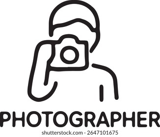 Logotipo profissional do ícone do fotógrafo - Design gráfico minimalista da câmera para a marca da fotografia