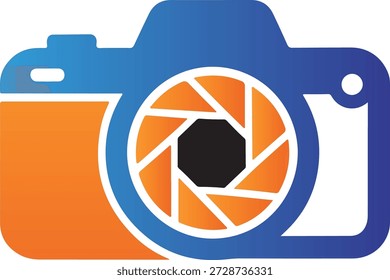 Câmera fotográfica profissional com logotipo de abertura do obturador