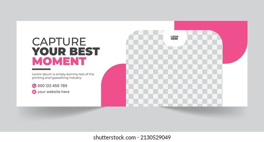 Professional photography social media timeline cover or web banner design template
