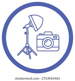 Professional photography studio setup with camera and lighting