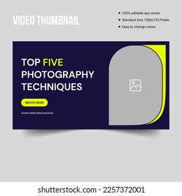 Professional photography web video thumbnail template design