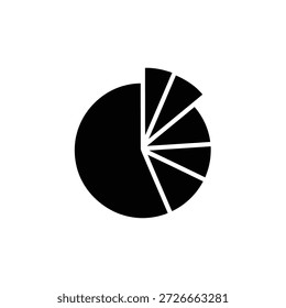 Profesional de gráfico circular que representa la distribución de datos, la cuota de mercado y la segmentación. Elemento de diseño simple, limpio y moderno.