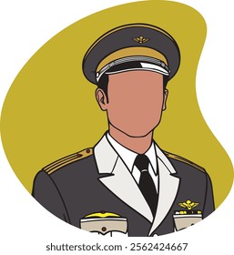 Professional  Pilot in Uniform Vector