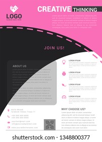 Professional pink flyer templates. Vector illustration.