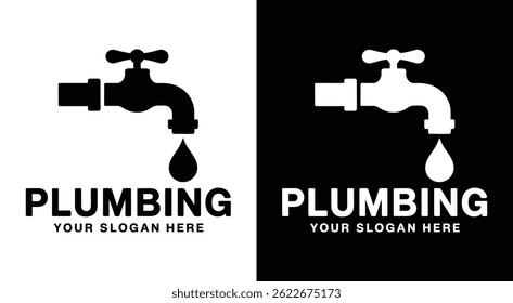 Professional pipe and tap logo for plumbers representing reliable water systems and emergency repair services