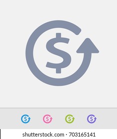 Professional, pixel-perfect dollar sign & return arrow icons.