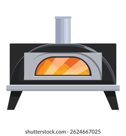 Profissional forno de pizza queimando lenha para assar pizza na cozinha do restaurante