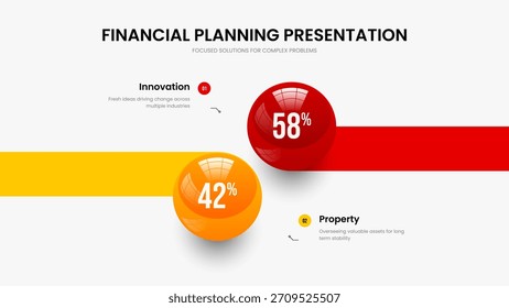 Professional Plan 2 Option Diagram Slide Design. Marketing Analysis Two Element Infographic Presentation Template. Digital Campaign Frame Layout Vector Illustration.