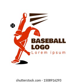 Professional Player Baseball Logo Vector Template