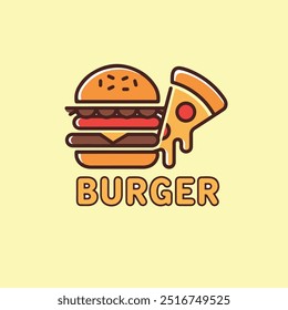 profissional Playfull Food Restaurant, Burger, logotipo da pizza Design 