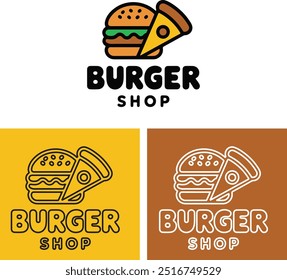 professionell Playfull Food Restaurant, Burger, Pizza Logo Design 