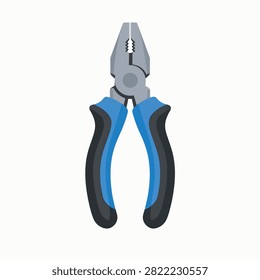 Professional pliers with blue and black ergonomic handles and metal jaws