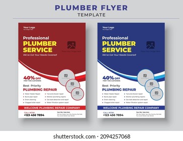 professioneller Klempner-Service, Klempnerservice-Flugblatt-Vorlage, Handyman und Klempner-Service-Flyer