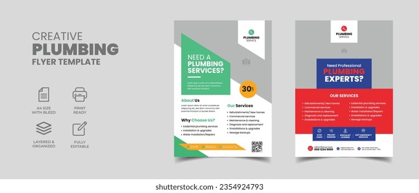 professional plumbing service flyer template with home repair flyer poster layout template 