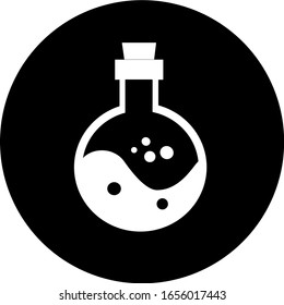 Professional poison in black circle icon. Poison symbol that can be used for any platform and purpose. Danger grunge vector, radiation, and poison sign.