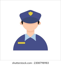 professional police avatar icon. Police and patrol professional icon vector illustration isolated