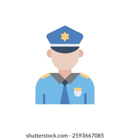 A professional police officer icon representing safety and law themes.