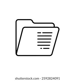 Professional Portfolio Icon – Minimal Flat Thin Line Style for Career, Work Samples, and Job Application