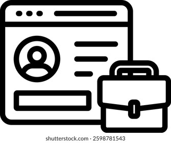 Professional Portfolio Icon Outline Vector Illustration
