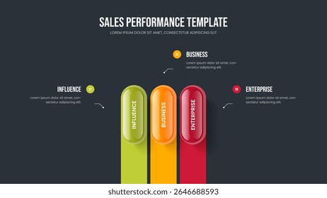 Professional Portfolio Three Step Diagram Frame Design. Project Analysis Presentation Template Vector Illustration. Sales Report 3 Option Infographic Slideshow Layout.