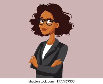 Professional Portrait of a Strong Business Woman. Strong confident female manager standing with arms crossed
